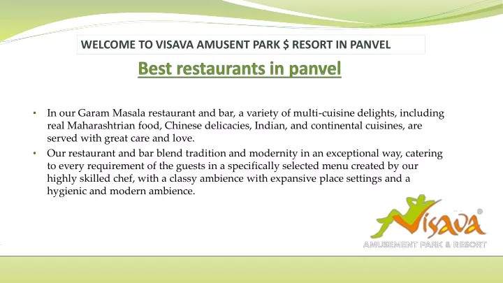 welcome to visava amusent park resort in panvel