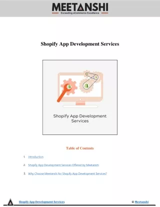shopify app development services table of contents