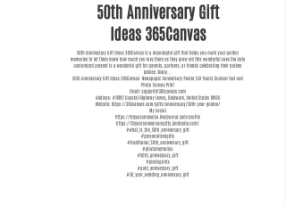 50th Anniversary Gift Ideas 365Canvas