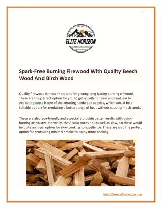 Spark-Free Burning Firewood With Quality Beech Wood And Birch Wood