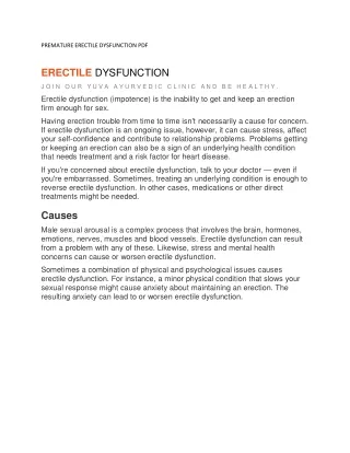 premature erectile dysfunction pdf