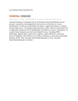 YUVA VENERAL DISEASE TREATMENT PDF