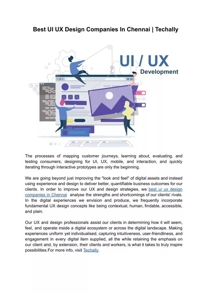 best ui ux design companies in chennai techally