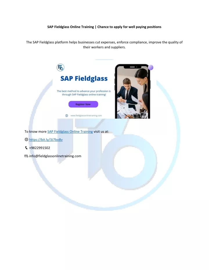 sap fieldglass online training chance to apply