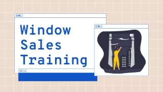 Learn Window Sales Training from Experts