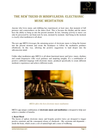The new trend in mindfulness: electronic music meditation