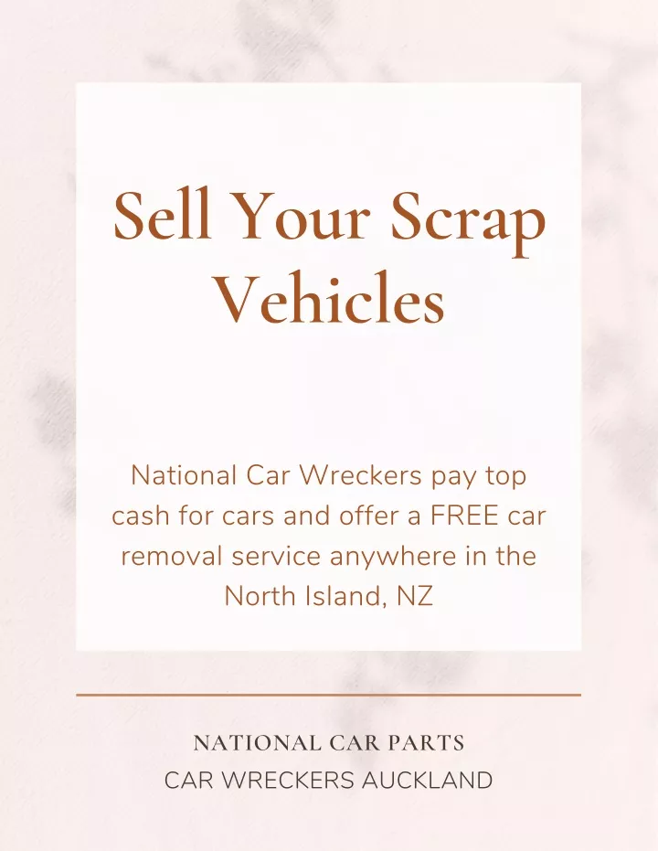 sell your scrap vehicles