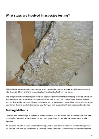 what steps are involved in asbestos testing