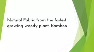 Natural Fabric from the fastest growing woody plant, Bamboo