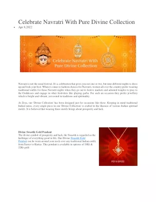 Celebrate Navratri With Pure Divine Collection