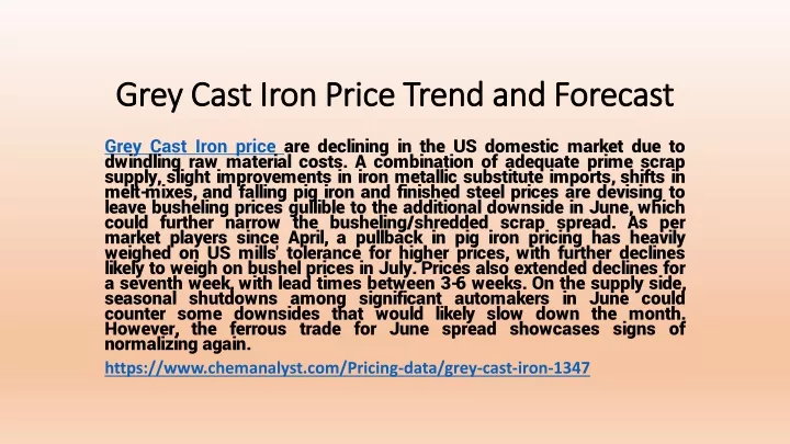 grey cast iron price trend and forecast