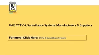 UAE CCTV & Surveillance Systems Manufacturers & Suppliers