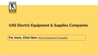 UAE Electric Equipment & Supplies Companies