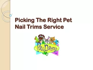 Picking The Right Pet Nail Trims Service