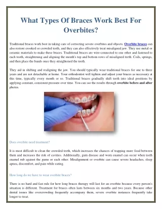 what types of braces work best for overbites
