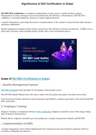 Significance of ISO Certification in Dubai