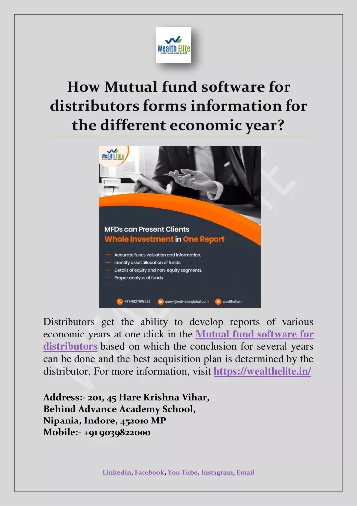 how mutual fund software for distributors forms