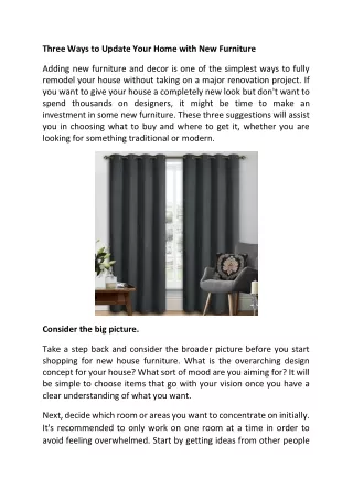 Three Ways to Update Your Home