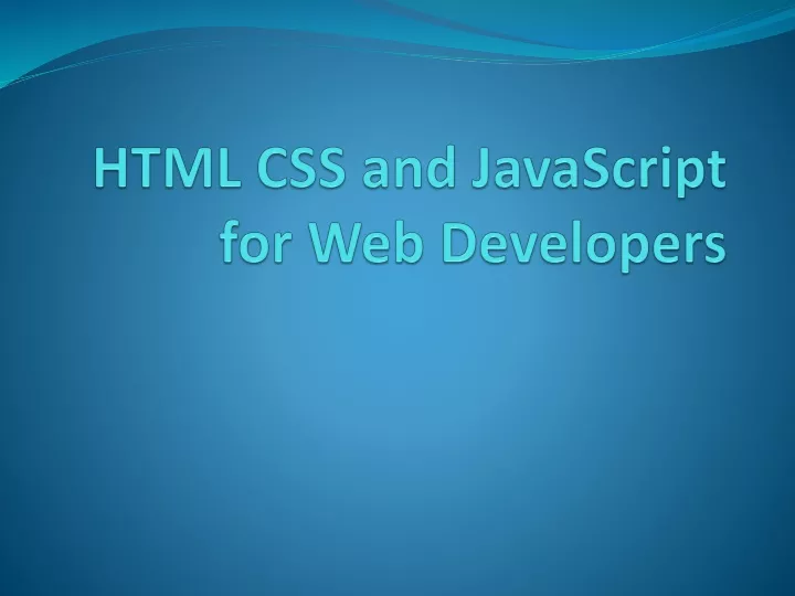 html css and javascript for web developers