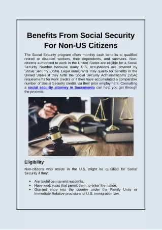 benefits from social security for non us citizens