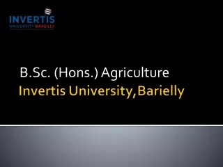 BSC Agriculture Invertis