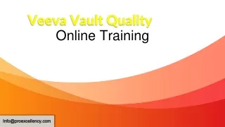 Veeva vault quality online training By Proexcellency.