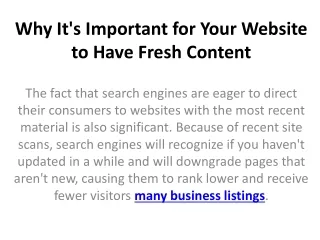 why it s important for your website to have fresh content