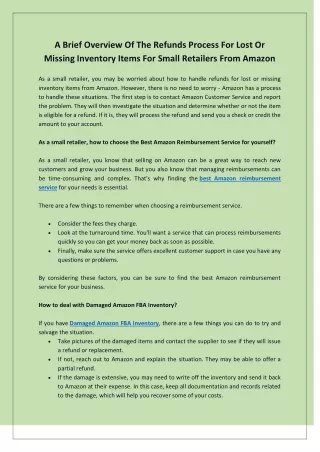 a brief overview of the refunds process for lost