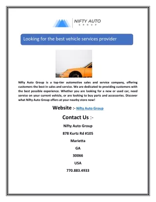 looking for the best vehicle services provider