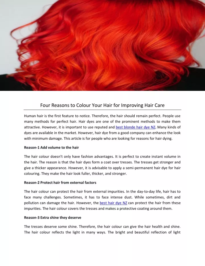 four reasons to colour your hair for improving
