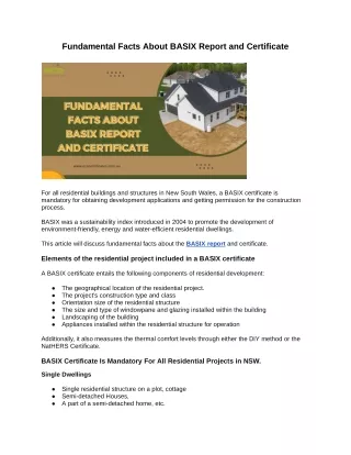 fundamental facts about basix report
