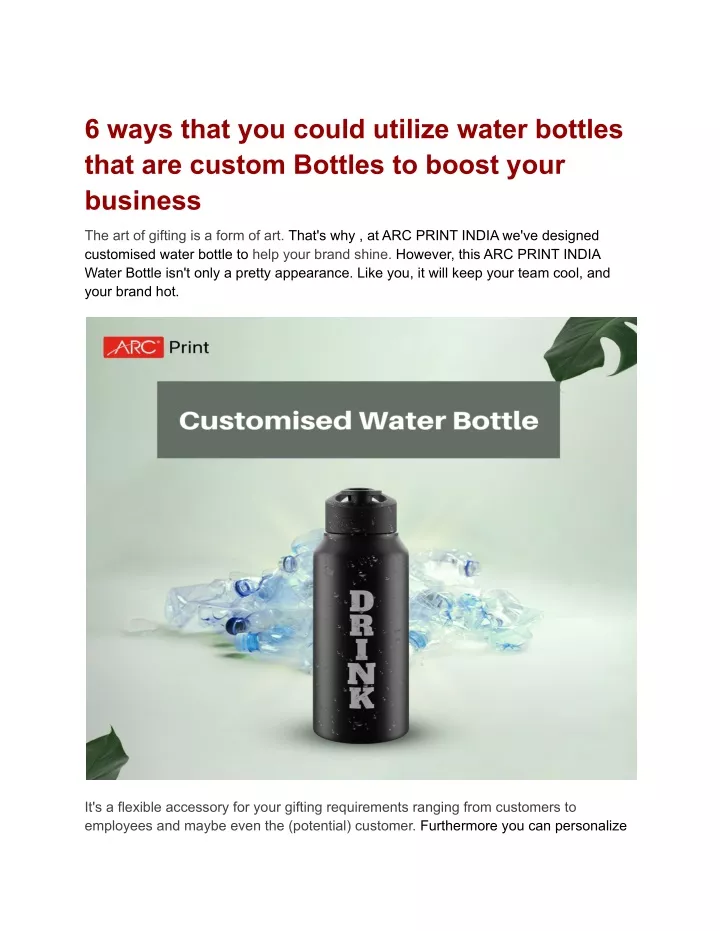 6 ways that you could utilize water bottles that