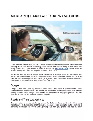 boost driving in dubai with these five