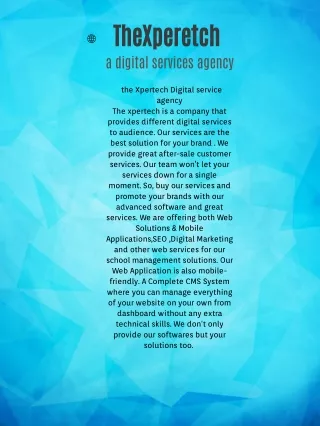 The Xperetch a dgital service agency