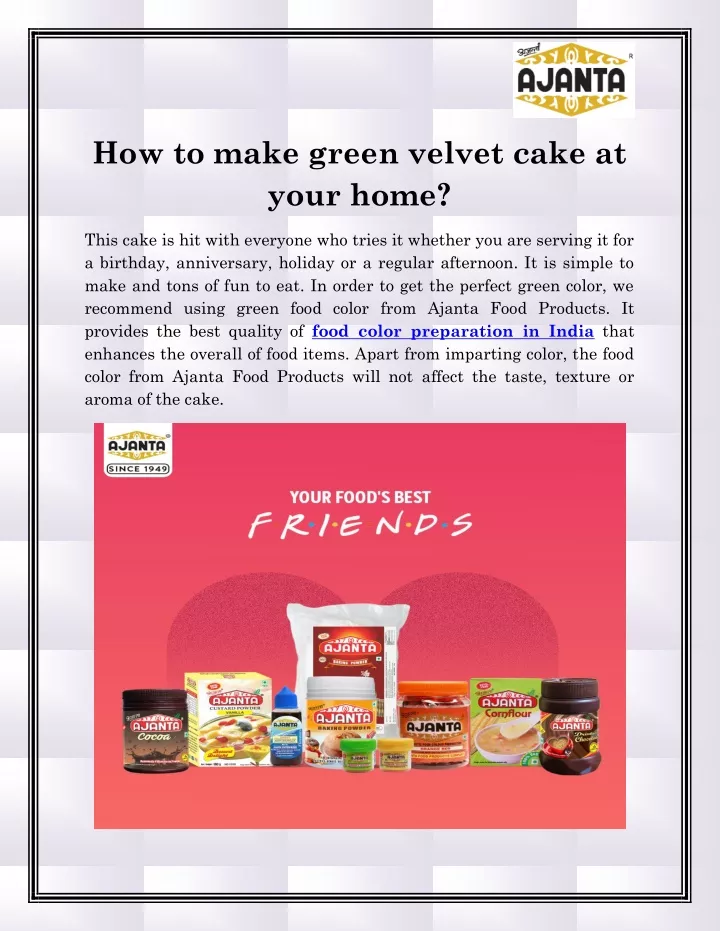 how to make green velvet cake at your home