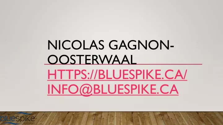 nicolas gagnon oosterwaal https bluespike ca info@bluespike ca