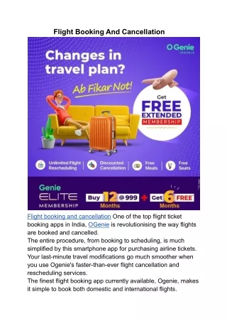 flight booking and cancellation