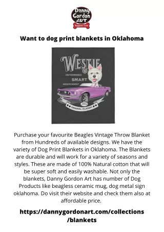 Want to dog print blankets in oklahoma