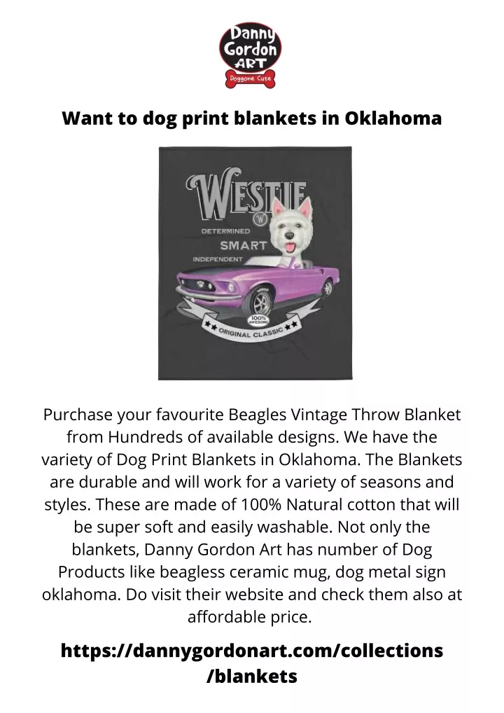 want to dog print blankets in oklahoma