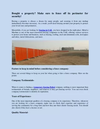 bought a property make sure to fence
