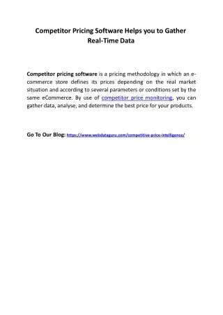 competitor pricing software helps you to gather
