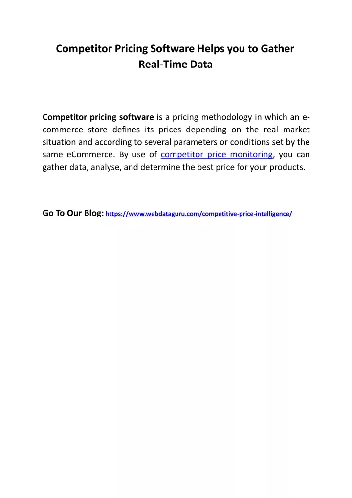 competitor pricing software helps you to gather