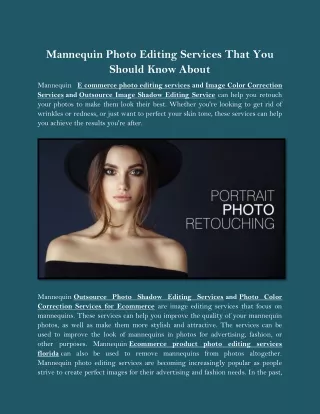 Mannequin Photo Editing Services That You Should Know About