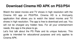 Download Cinema hd on ps3 ps4