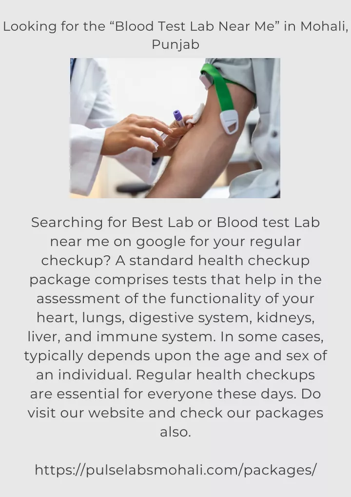 looking for the blood test lab near me in mohali