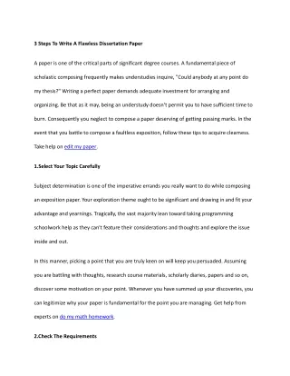 3 steps to write a flawless dissertation paper