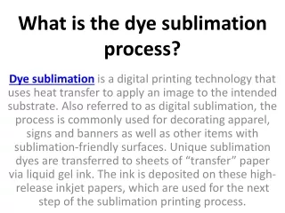 what is the dye sublimation process