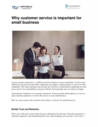 why customer service is important for small