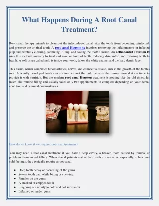 what happens during a root canal treatment