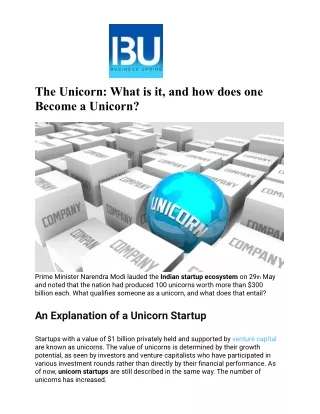the unicorn what is it and how does one become